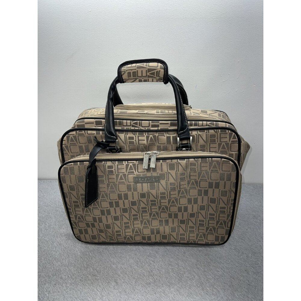 Kenneth Cole Reaction Beige 17" Under seat Rolling Carry On Laptop Bag Wheels - Picture 2 of 16